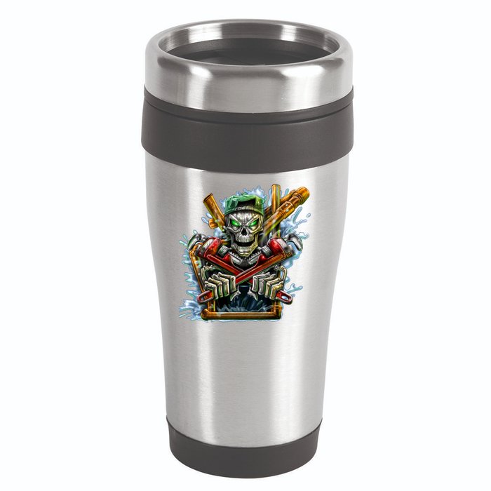 Skeleton Plumber 16oz Travel Tumbler