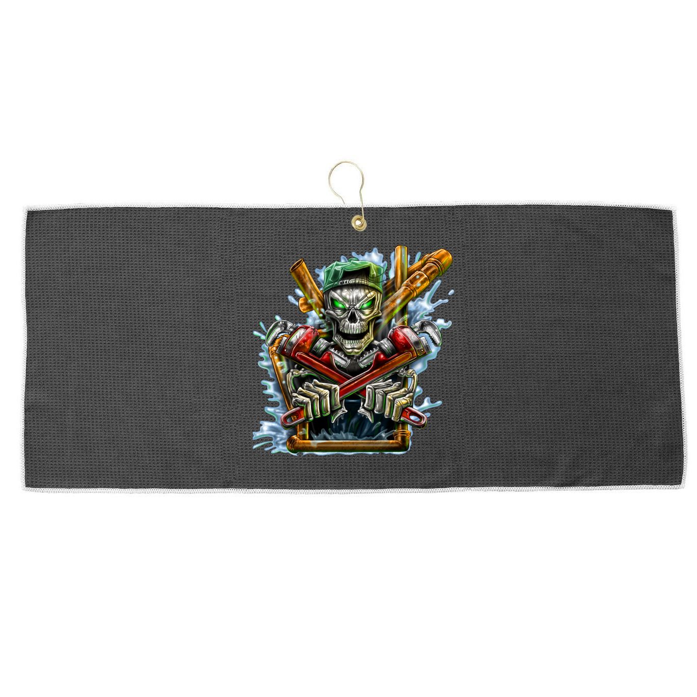 Skeleton Plumber Large Microfiber Waffle Golf Towel