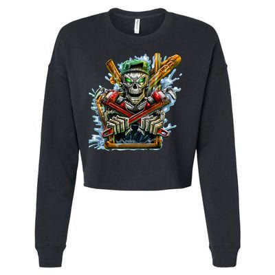 Skeleton Plumber Cropped Pullover Crew