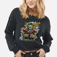 Skeleton Plumber Cropped Pullover Crew