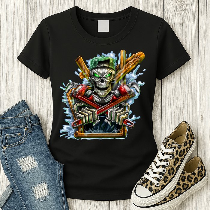 Skeleton Plumber Womens T-Shirt