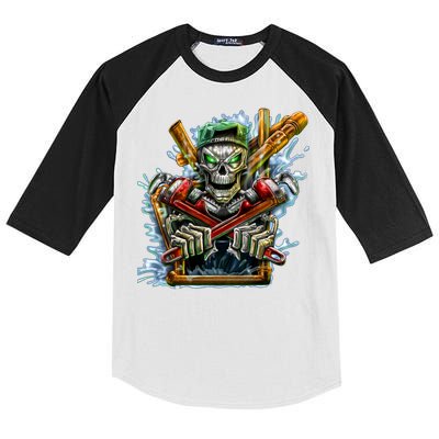 Skeleton Plumber Kids Colorblock Raglan Jersey