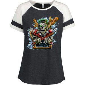 Skeleton Plumber Enza Ladies Jersey Colorblock Tee