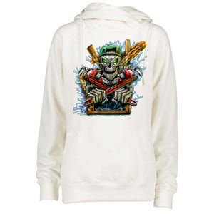 Skeleton Plumber Womens Funnel Neck Pullover Hood