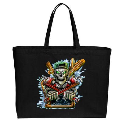 Skeleton Plumber Cotton Canvas Jumbo Tote