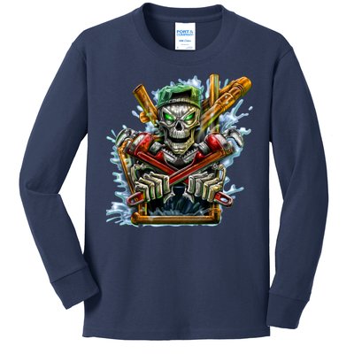 Skeleton Plumber Kids Long Sleeve Shirt