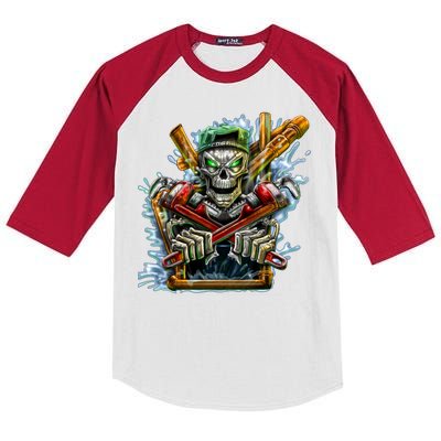 Skeleton Plumber Kids Colorblock Raglan Jersey