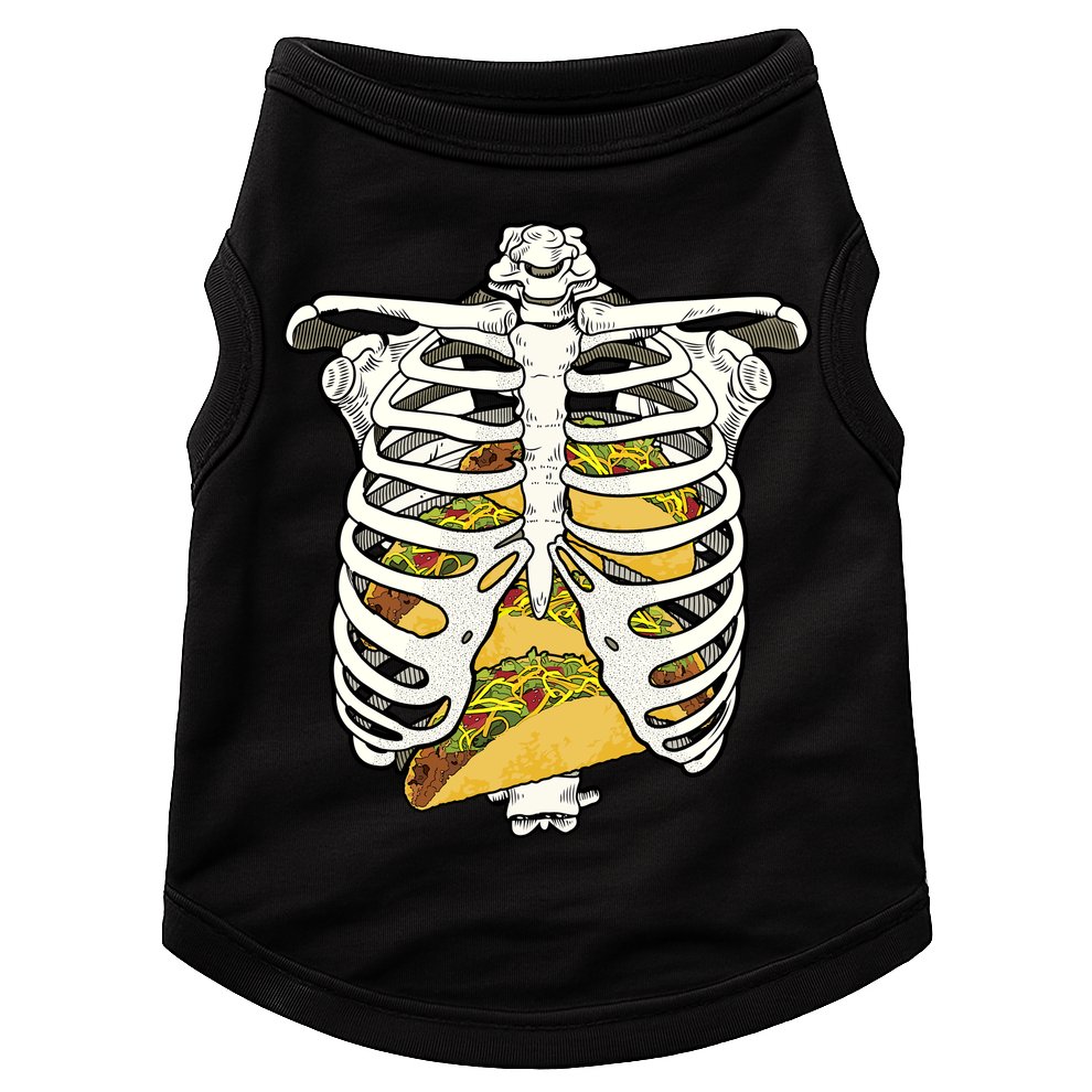 Skeleton Rib Cage Filled With Tacos Doggie Tank