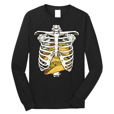 Skeleton Rib Cage Filled With Tacos Long Sleeve Shirt