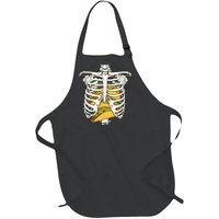 Skeleton Rib Cage Filled With Tacos Full-Length Apron With Pockets