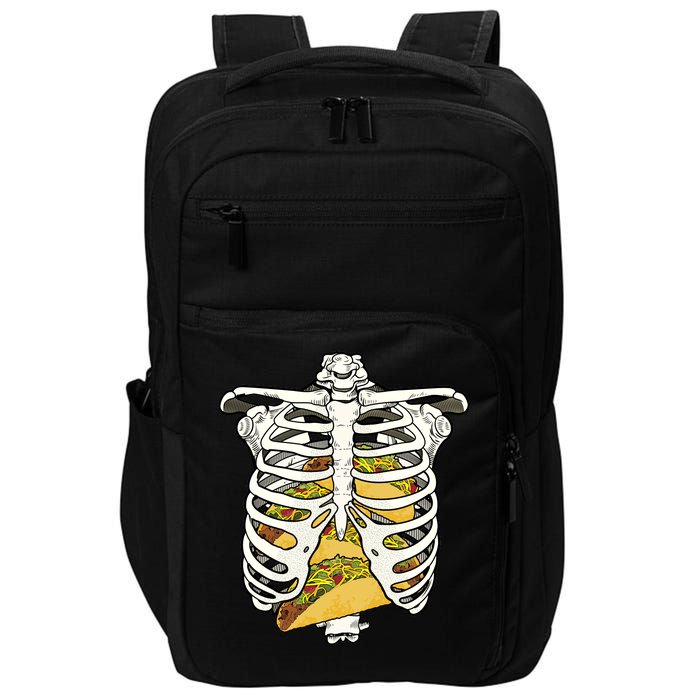 Skeleton Rib Cage Filled With Tacos Impact Tech Backpack