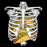 Skeleton Rib Cage Filled With Tacos Button