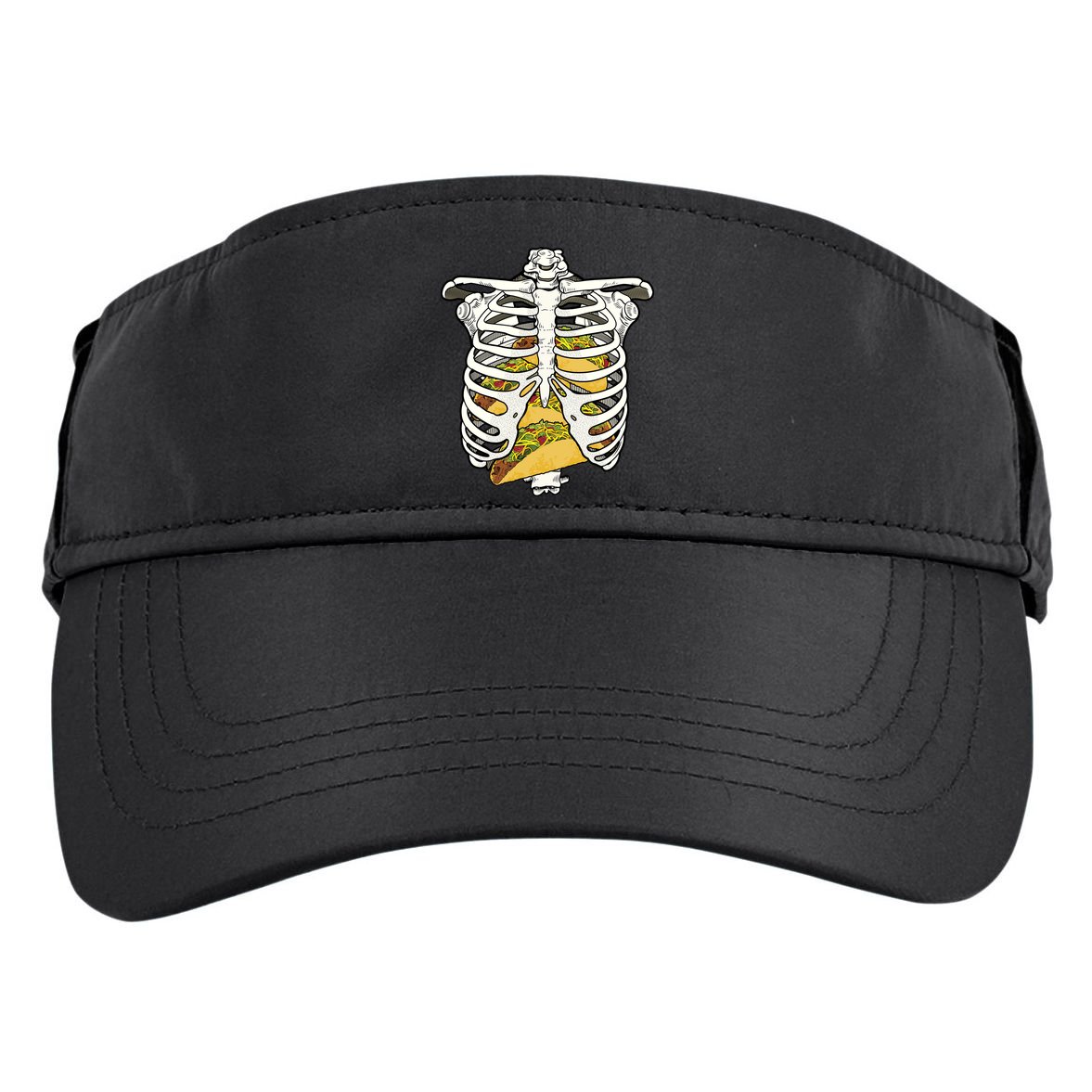 Skeleton Rib Cage Filled With Tacos Adult Drive Performance Visor