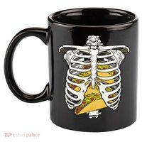 Skeleton Rib Cage Filled With Tacos 11oz C Handle Ceramic Mug