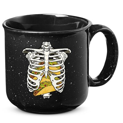 Skeleton Rib Cage Filled With Tacos 15oz Campfire Ceramic Mug