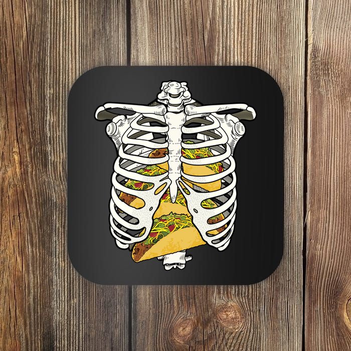 Skeleton Rib Cage Filled With Tacos Coaster