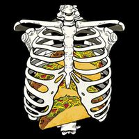 Skeleton Rib Cage Filled With Tacos Drawstring Bag