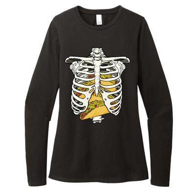 Skeleton Rib Cage Filled With Tacos Womens CVC Long Sleeve Shirt