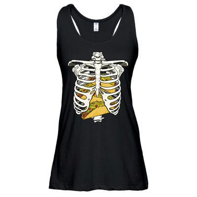 Skeleton Rib Cage Filled With Tacos Ladies Essential Flowy Tank