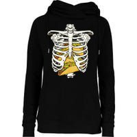 Skeleton Rib Cage Filled With Tacos Womens Funnel Neck Pullover Hood