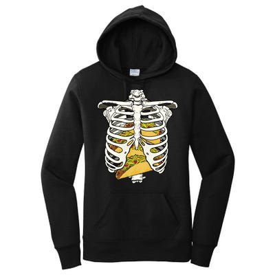 Skeleton Rib Cage Filled With Tacos Women's Pullover Hoodie