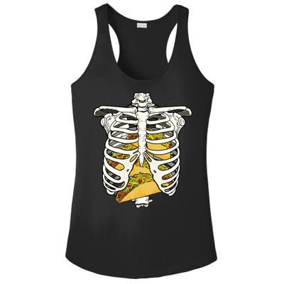 Skeleton Rib Cage Filled With Tacos Ladies PosiCharge Competitor Racerback Tank