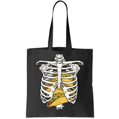 Skeleton Rib Cage Filled With Tacos Tote Bag