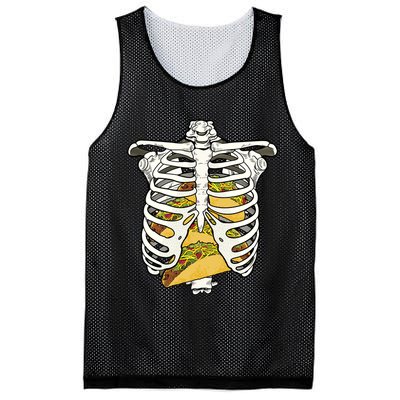 Skeleton Rib Cage Filled With Tacos Mesh Reversible Basketball Jersey Tank