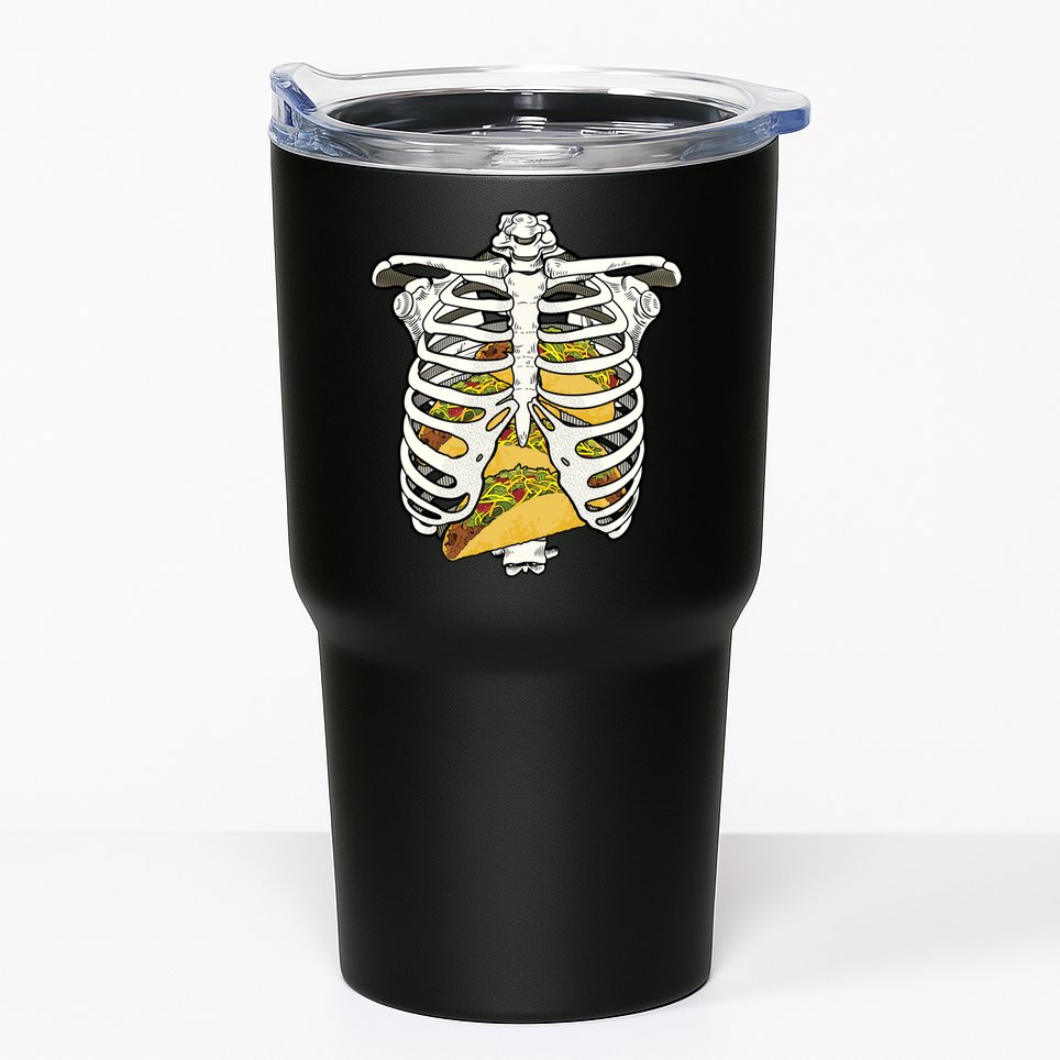 Skeleton Rib Cage Filled With Tacos Tumbler