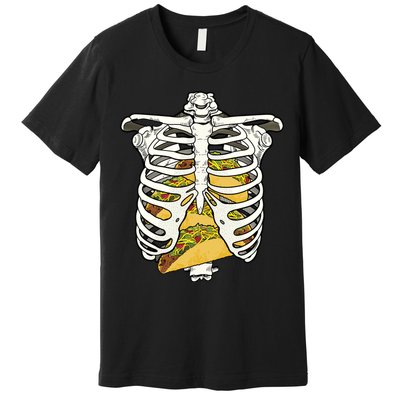 Skeleton Rib Cage Filled With Tacos Premium T-Shirt