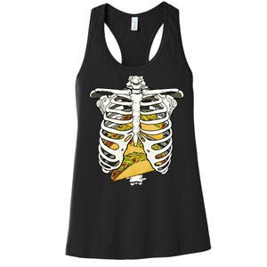 Skeleton Rib Cage Filled With Tacos Women's Racerback Tank