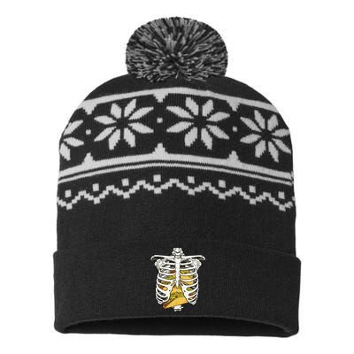 Skeleton Rib Cage Filled With Tacos USA-Made Snowflake Beanie