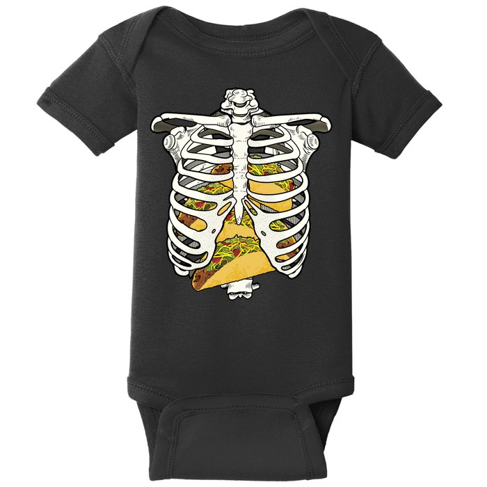 Skeleton Rib Cage Filled With Tacos Baby Bodysuit