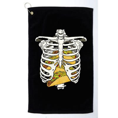 Skeleton Rib Cage Filled With Tacos Platinum Collection Golf Towel