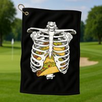 Skeleton Rib Cage Filled With Tacos Golf Towel