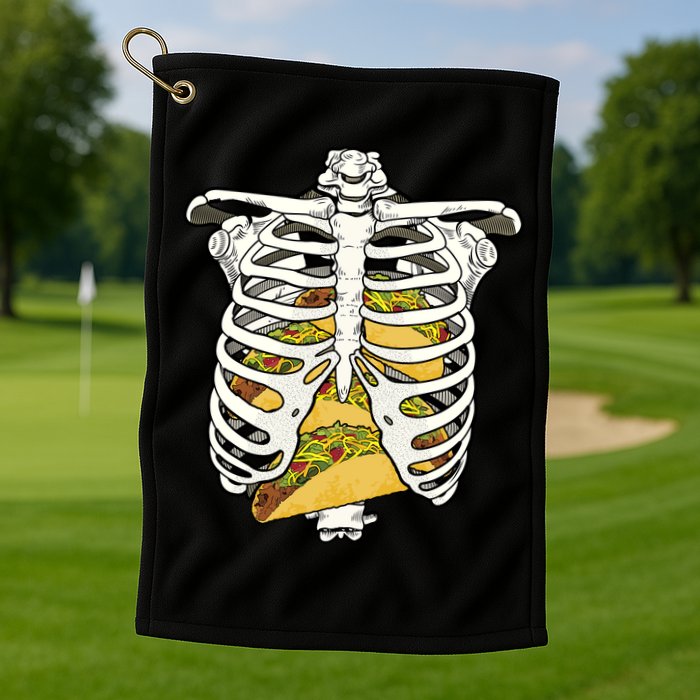 Skeleton Rib Cage Filled With Tacos Golf Towel