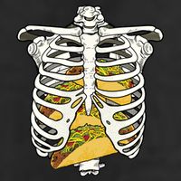 Skeleton Rib Cage Filled With Tacos Golf Towel