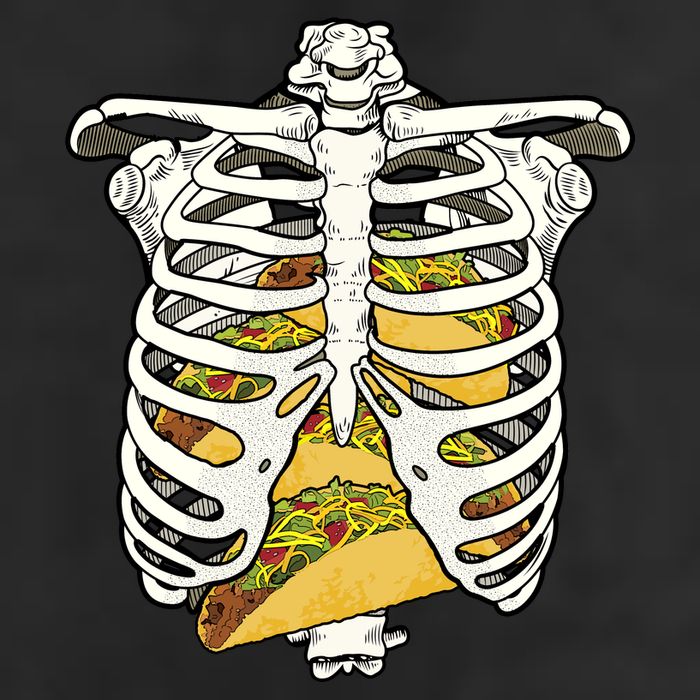 Skeleton Rib Cage Filled With Tacos Golf Towel