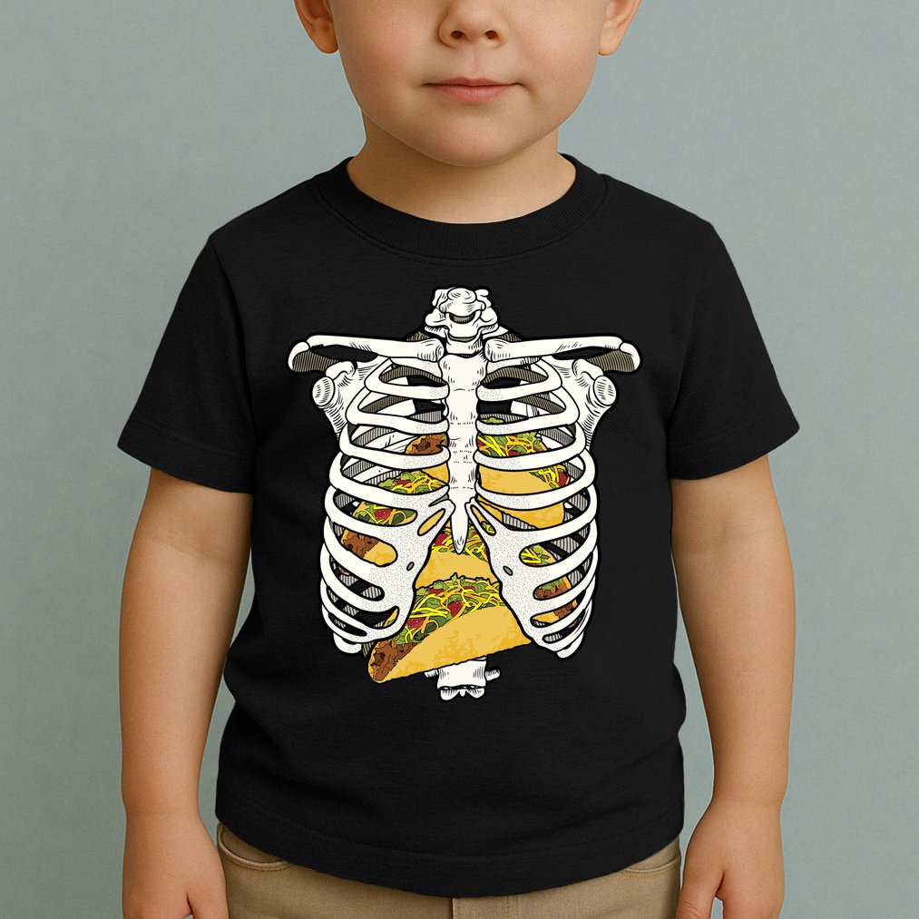 Skeleton Rib Cage Filled With Tacos Toddler T-Shirt