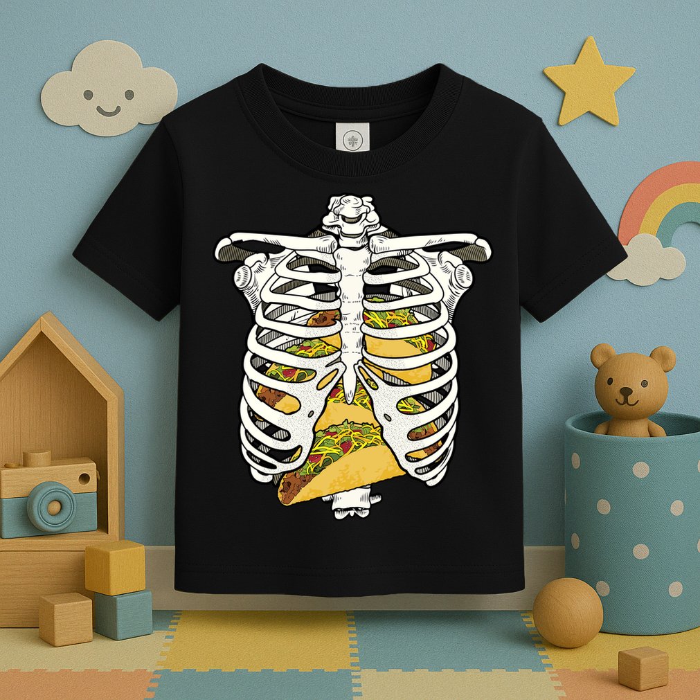 Skeleton Rib Cage Filled With Tacos Toddler T-Shirt