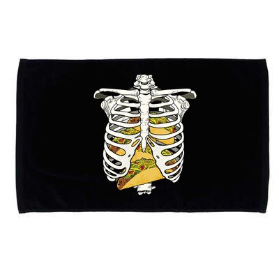 Skeleton Rib Cage Filled With Tacos Microfiber Hand Towel