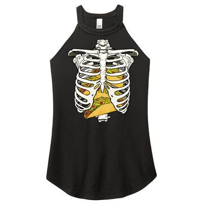 Skeleton Rib Cage Filled With Tacos Women's Perfect Tri Rocker Tank