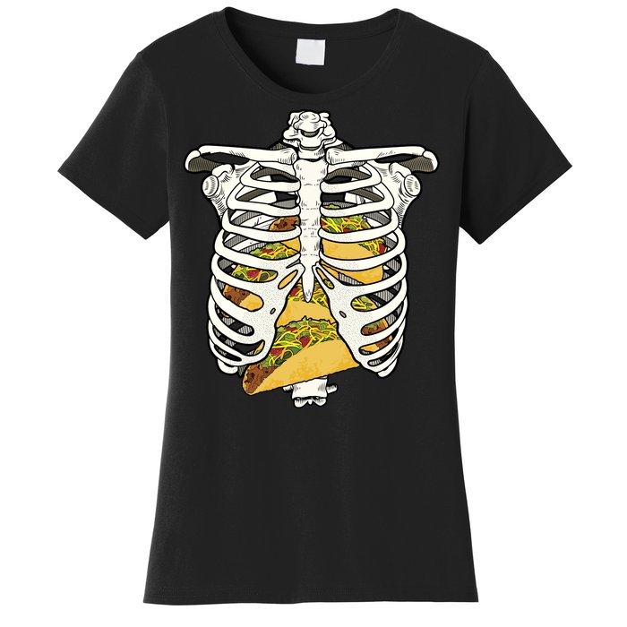 Skeleton Rib Cage Filled With Tacos Women's T-Shirt