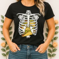 Skeleton Rib Cage Filled With Tacos Womens T-Shirt