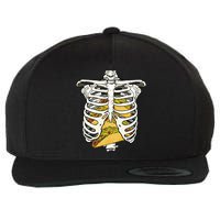 Skeleton Rib Cage Filled With Tacos Wool Snapback Cap