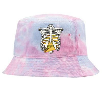 Skeleton Rib Cage Filled With Tacos Tie-Dyed Bucket Hat