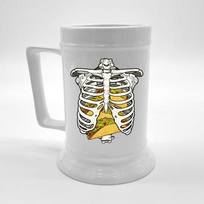 Skeleton Rib Cage Filled With Tacos Beer Stein