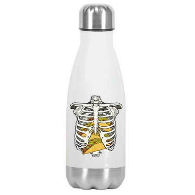 Skeleton Rib Cage Filled With Tacos Stainless Steel Insulated Water Bottle