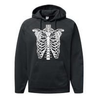 Skeleton Rib Cage Scary Halloween Costume Performance Fleece Hoodie