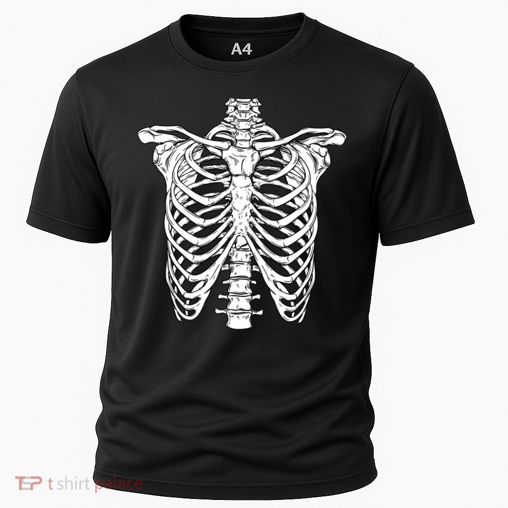 Skeleton Rib Cage Scary Halloween Costume Cooling Performance Crew T-Shirt